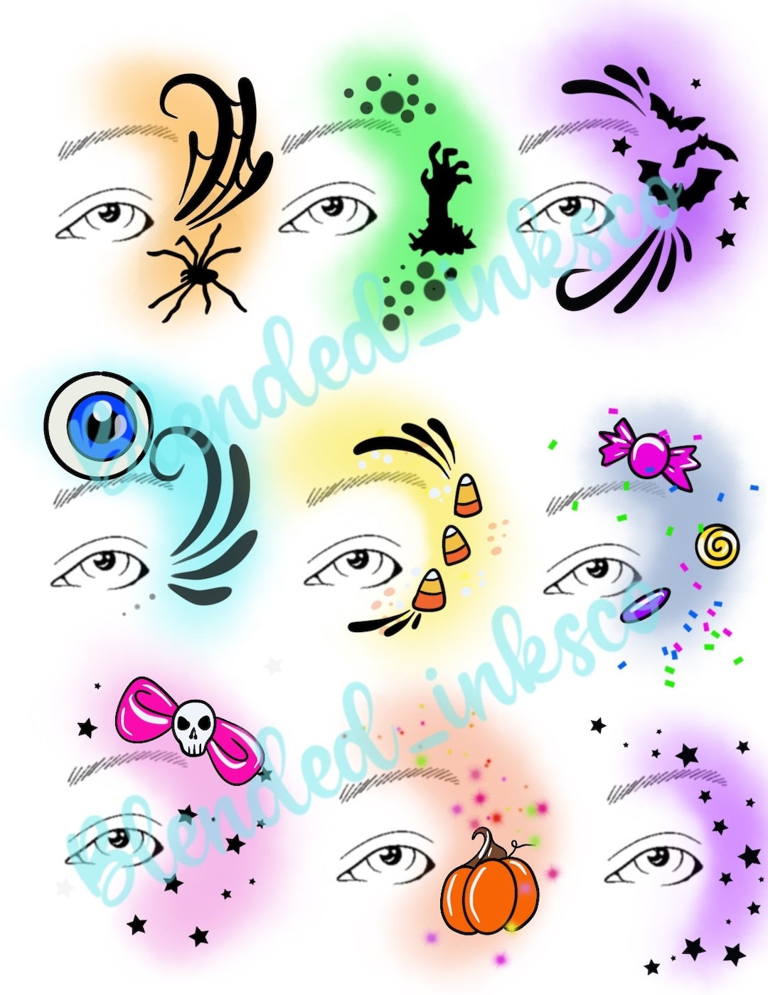 Halloween Face Painting Option Board Etsy Halloween Face Painting Option Board Etsy