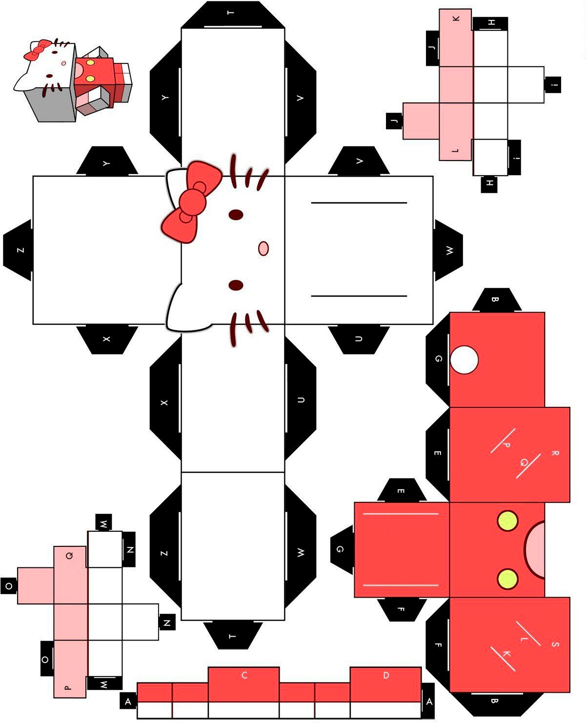 Hello Kitty Paper Model Free Printable Paper Template Hello Kitty Paper Model Free Printable Paper Template