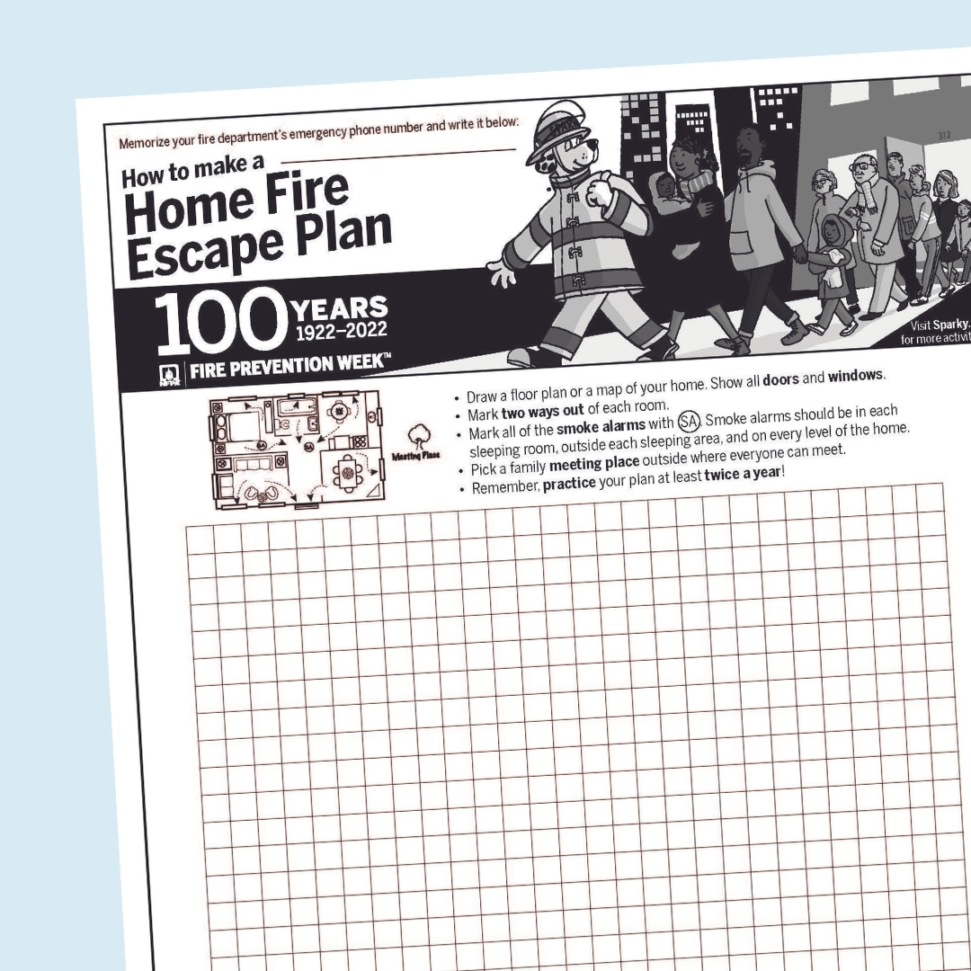 Home Fire Escape Plan Grid Sparky School House Home Fire Escape Plan Grid Sparky School House