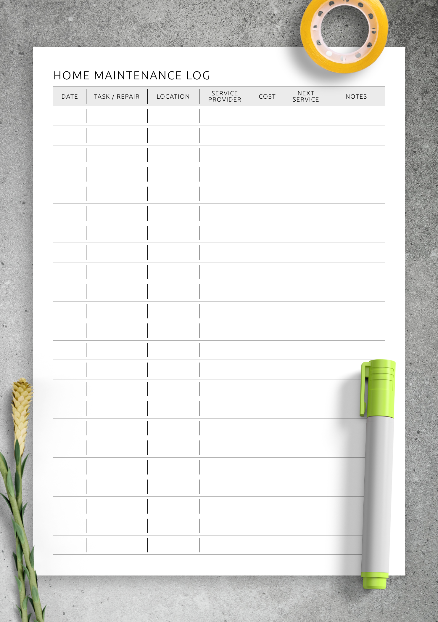 Home Maintenance Log PDF Get Printable Or Digital Template Home Maintenance Log PDF Get Printable Or Digital Template