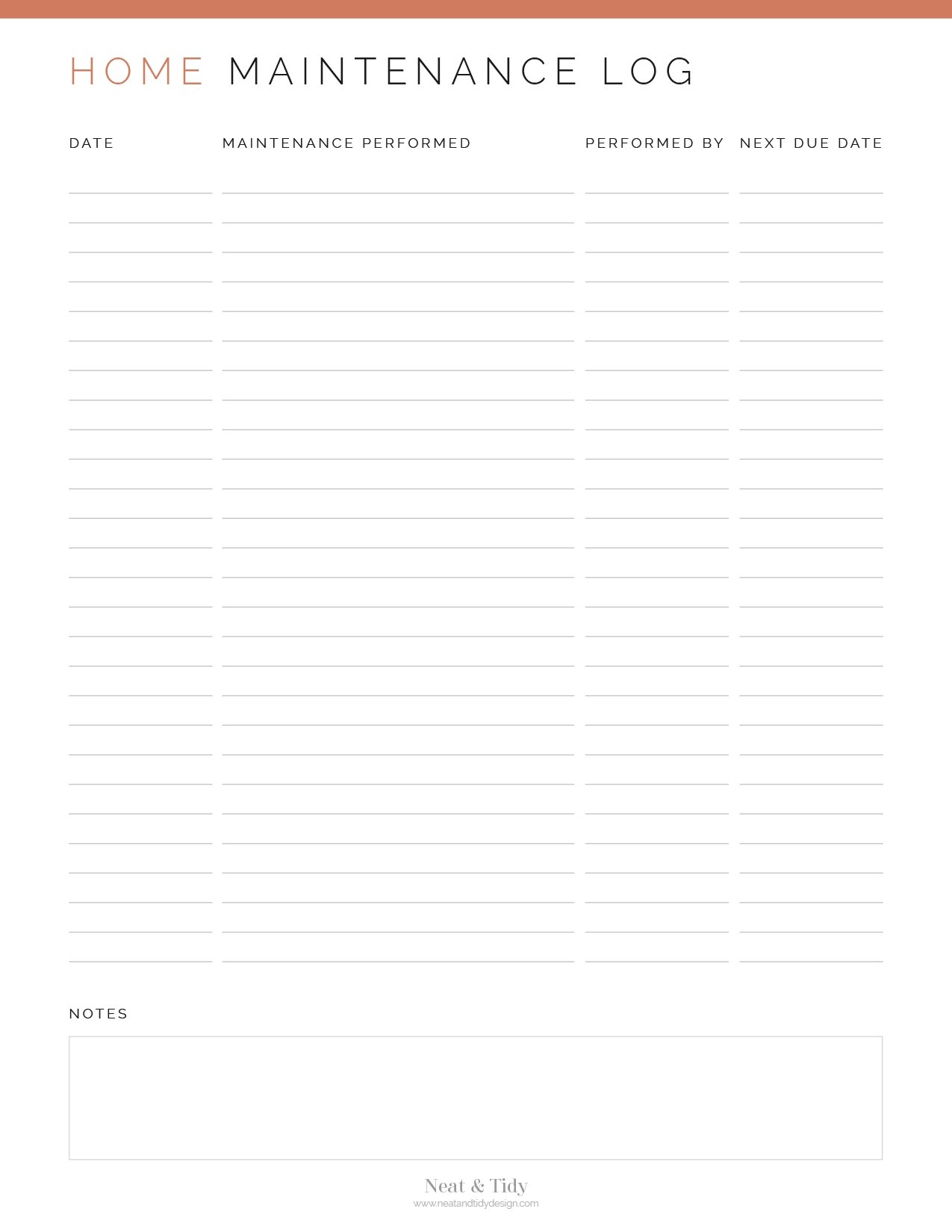 Home Maintenance Logs Neat And Tidy Design Home Maintenance Logs Neat And Tidy Design