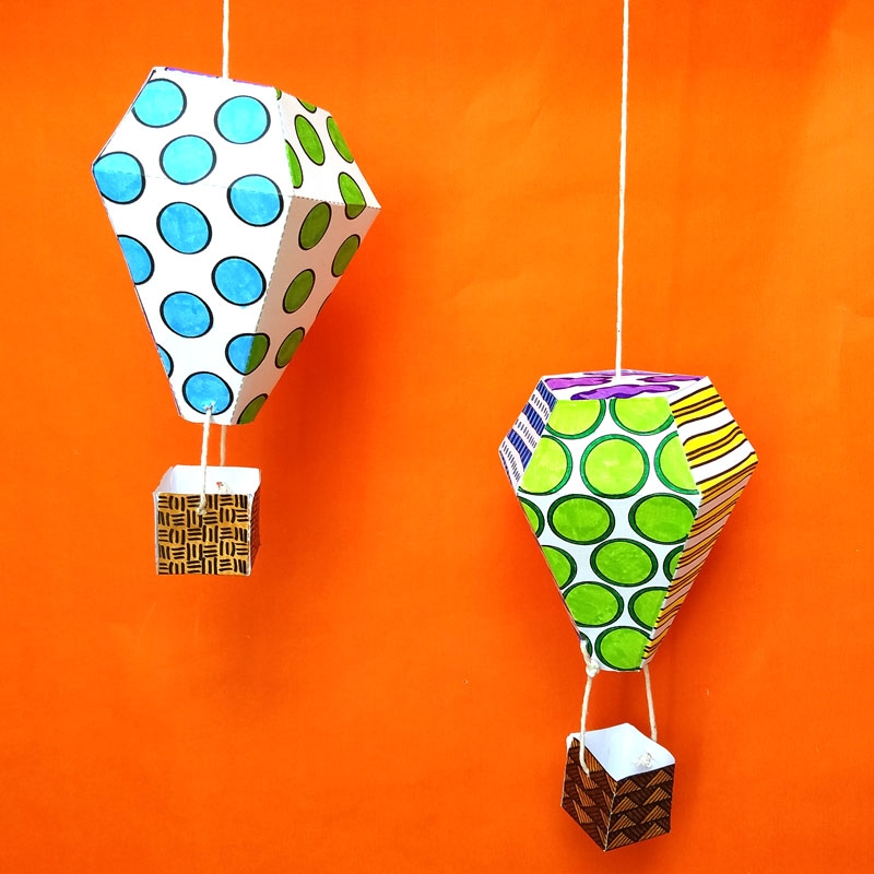 Hot Air Balloon Mobile Template And Coloring Page Moms And Crafters Hot Air Balloon Mobile Template And Coloring Page Moms And Crafters