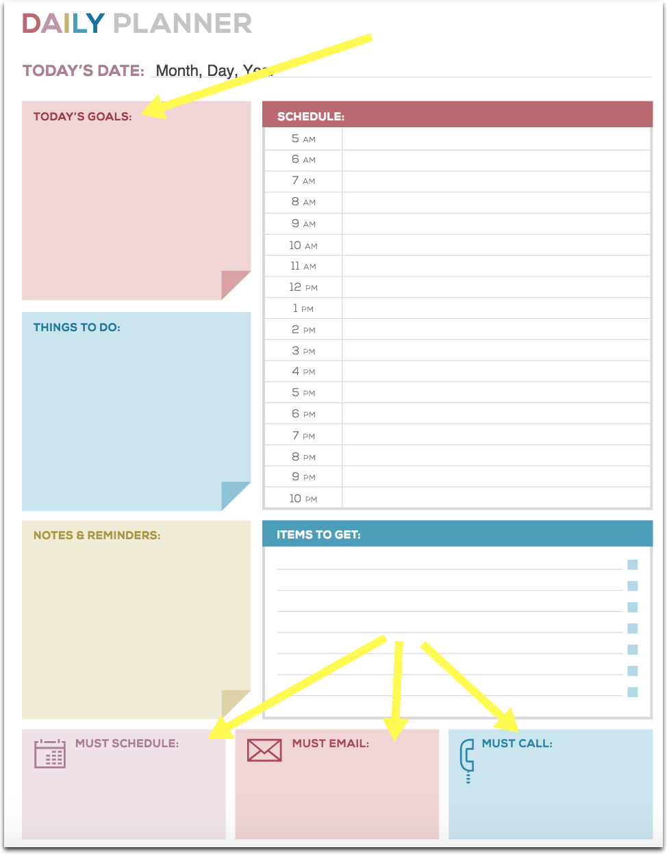 Printable Daily Agenda Template Printable Daily Agenda Template