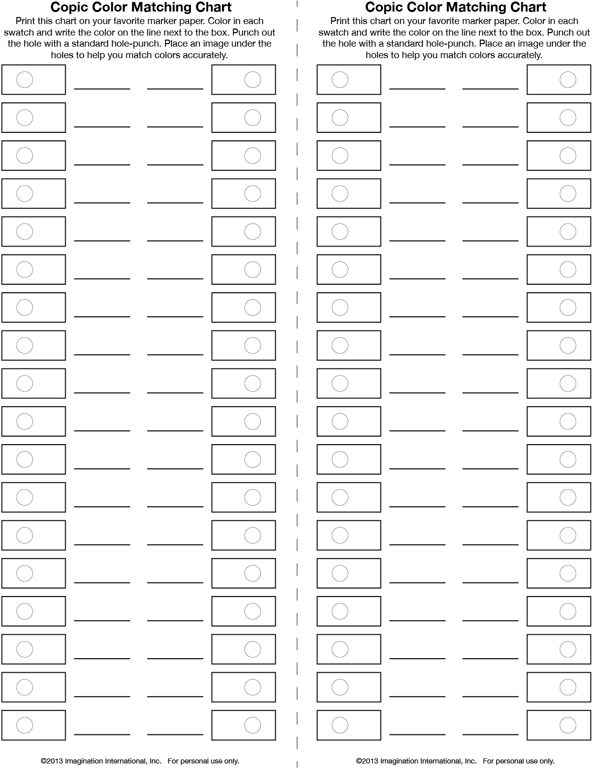 Printable Marker Swatch Template Printable Marker Swatch Template