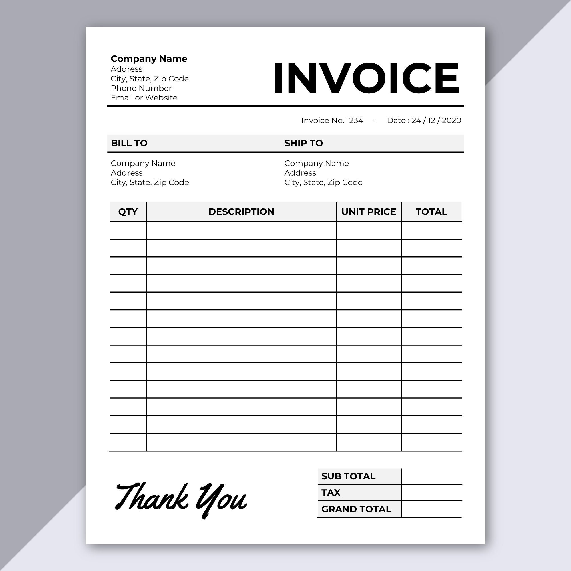 Free Printable Invoice Templates Free Printable Invoice Templates