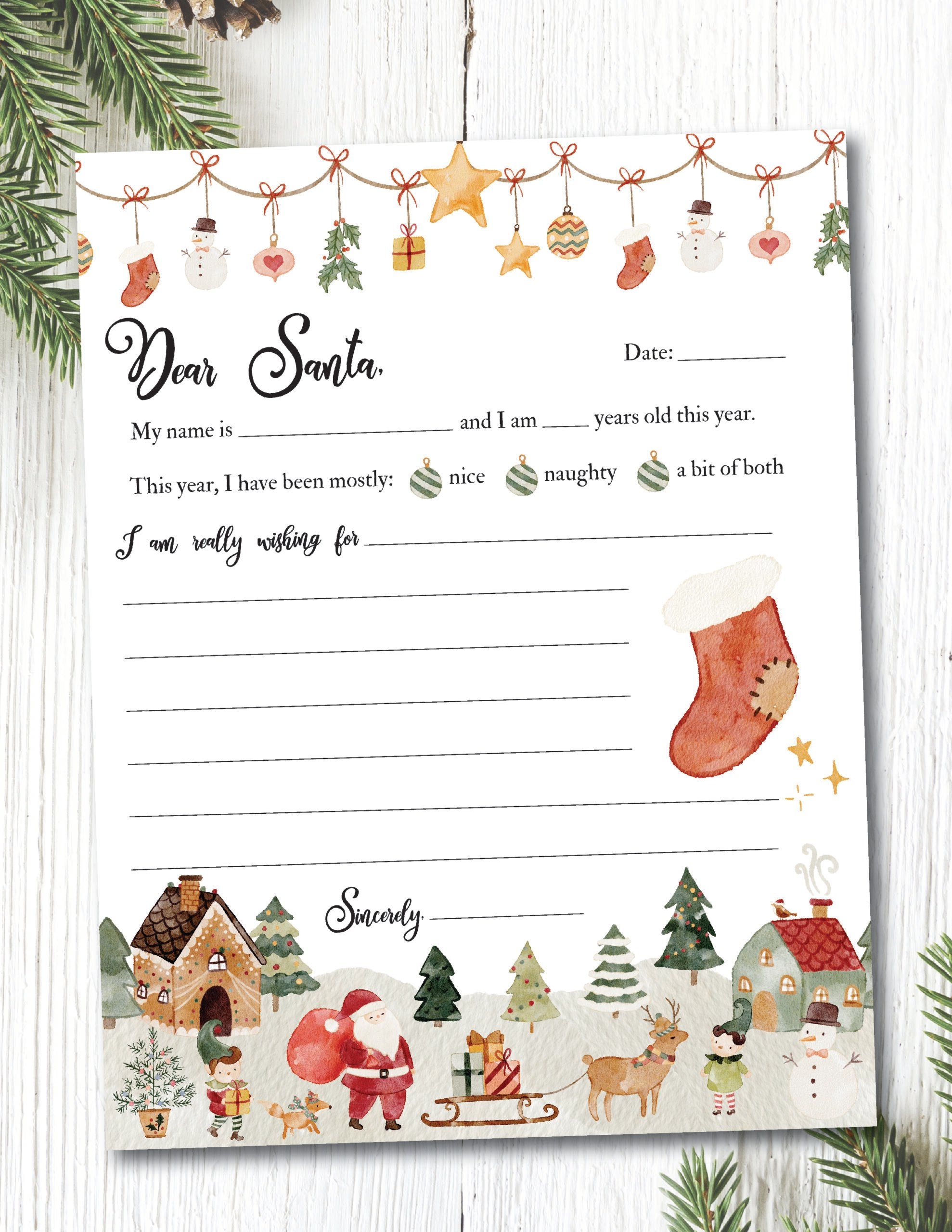 Santa Template Letter Printable Santa Template Letter Printable