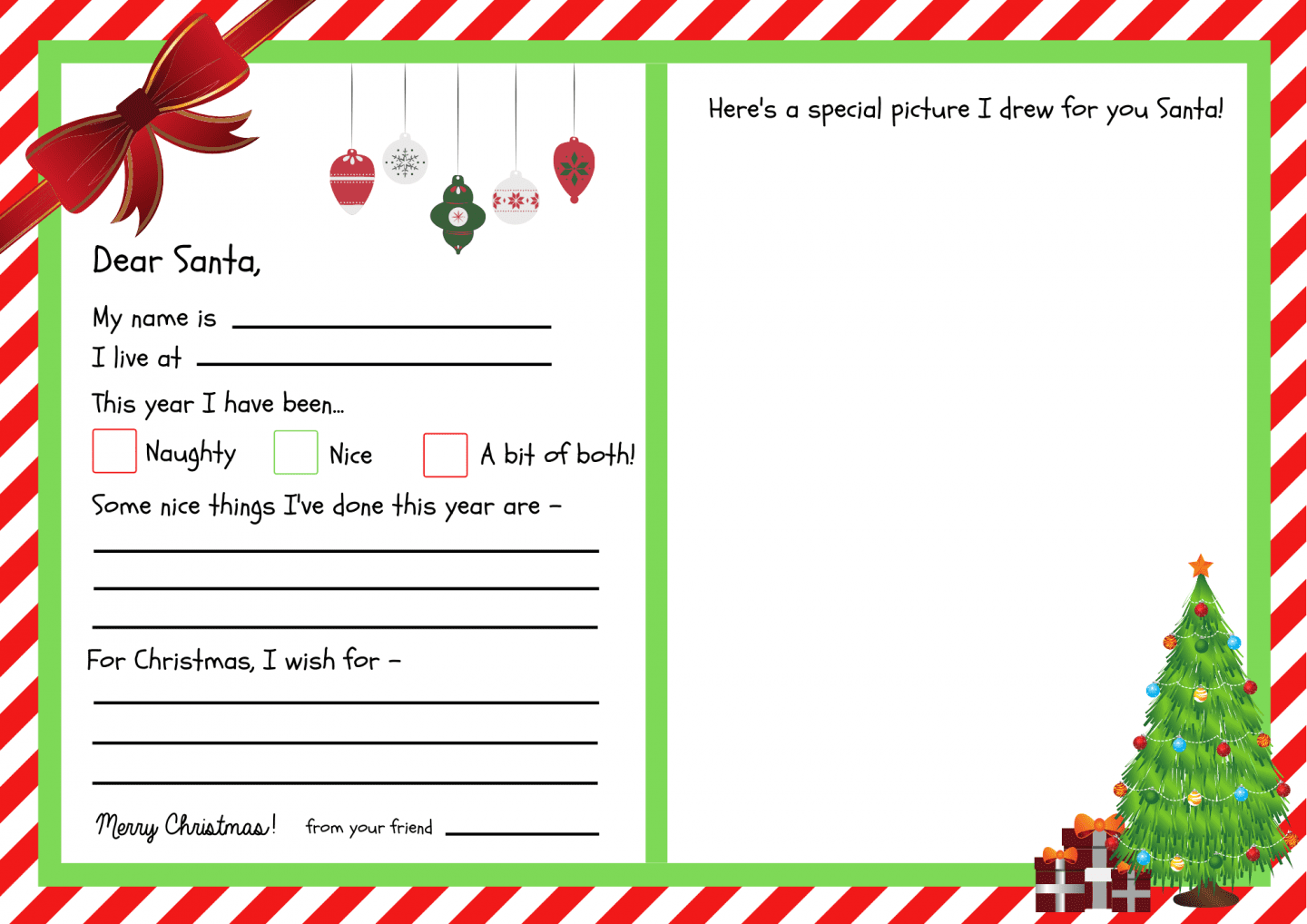 Free Dear Santa Letter Printable Template Free Dear Santa Letter Printable Template