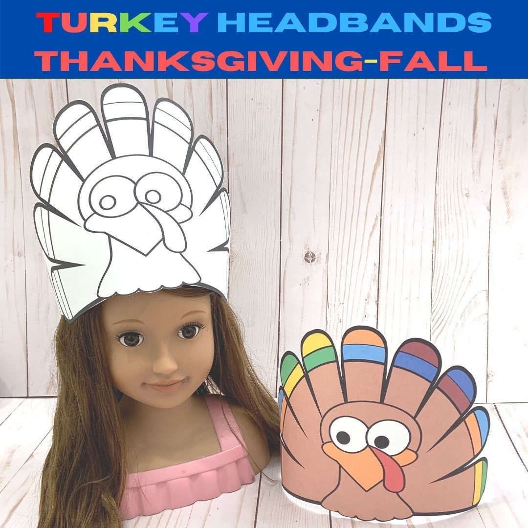 LivandLeb Turkey Headband Craft Thanksgiving Party Hat LivandLeb Turkey Headband Craft Thanksgiving Party Hat
