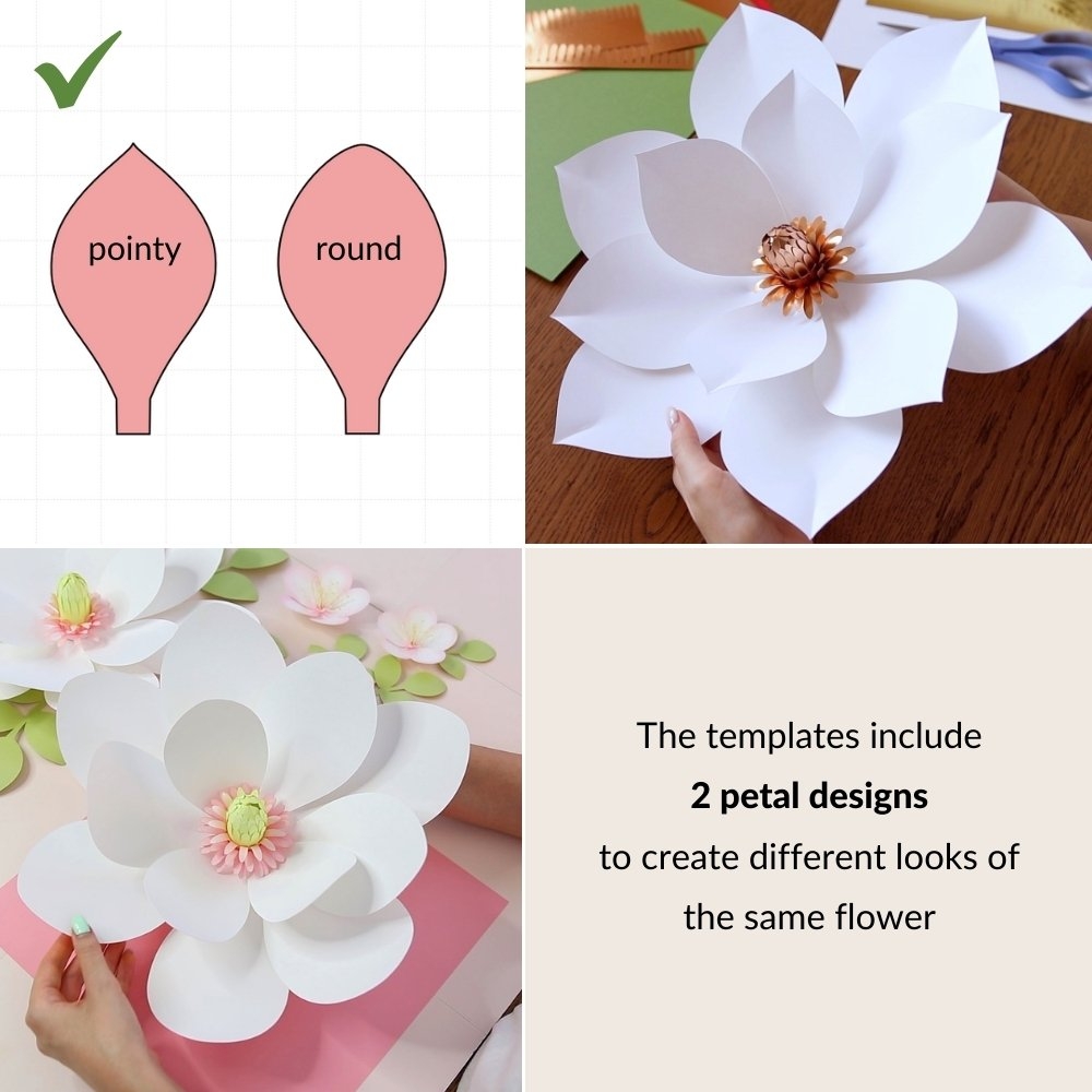Magnolia Paper Flower Template FancyBloom Magnolia Paper Flower Template FancyBloom