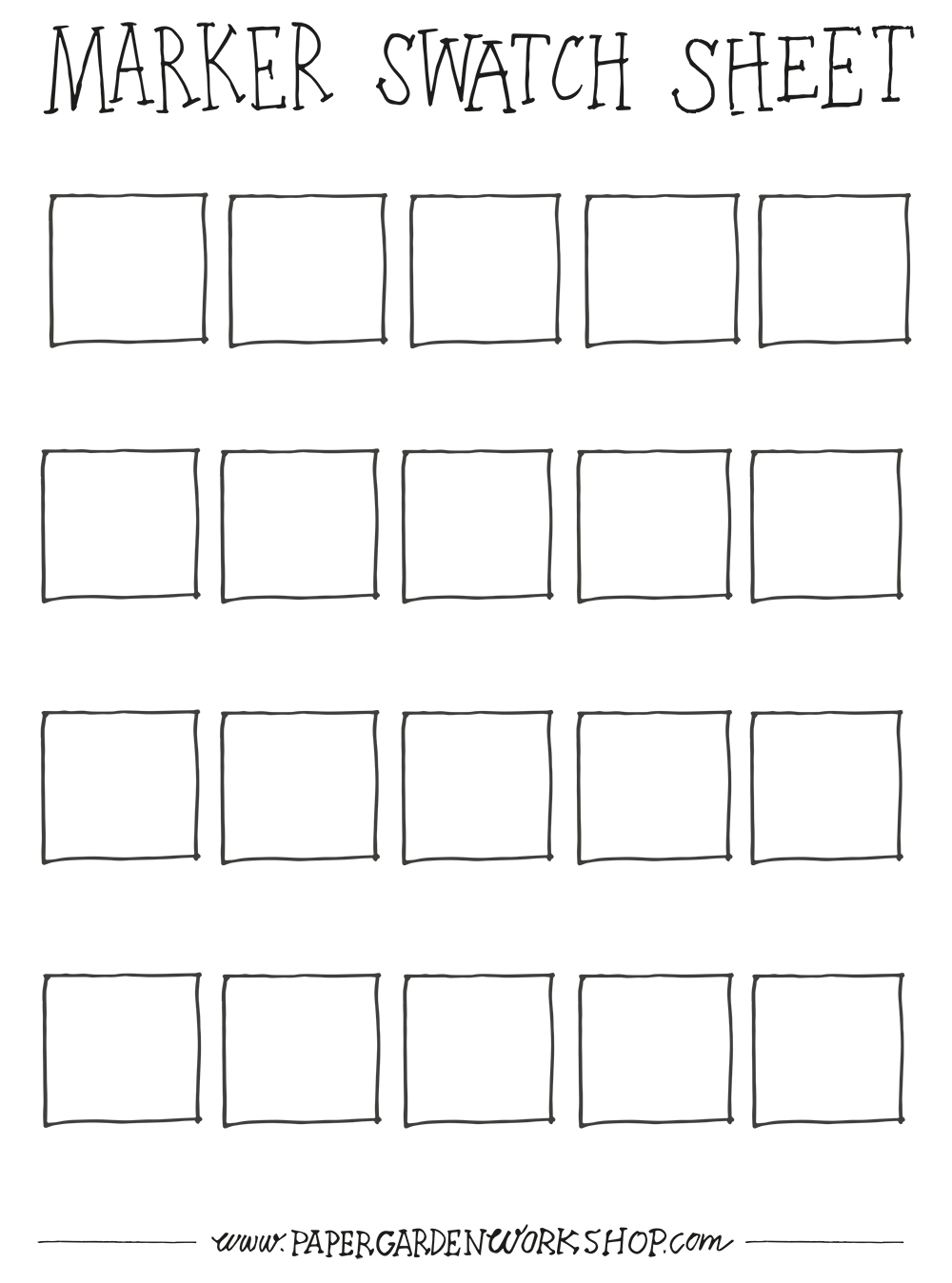 Marker Swatch Sheets Marker Swatch Sheets