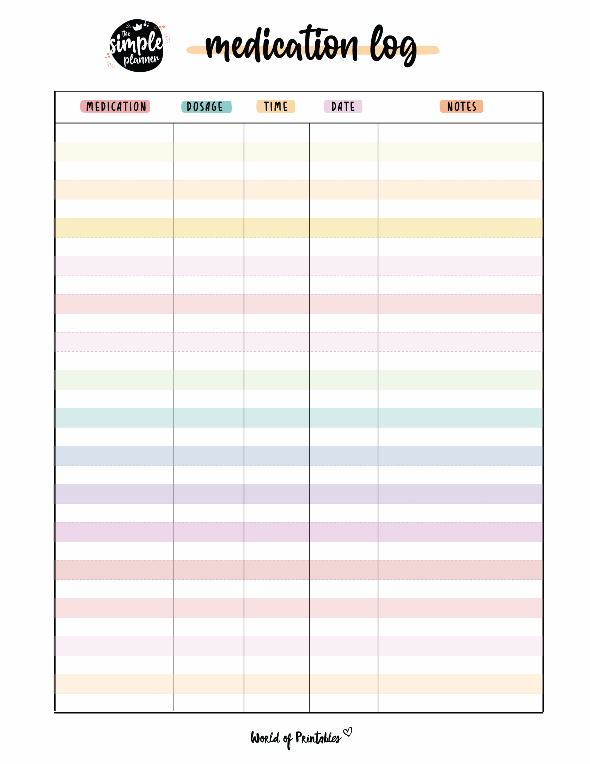 Medication Log 8 Of The Best Templates World Of Printables Medication Log 8 Of The Best Templates World Of Printables