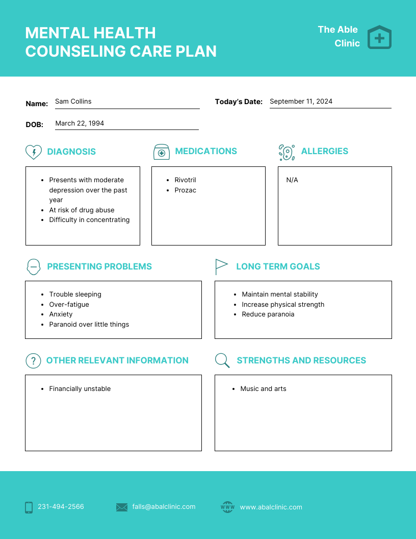 Free Printable Counseling Treatment Plan Template Pdf Free Printable Counseling Treatment Plan Template Pdf
