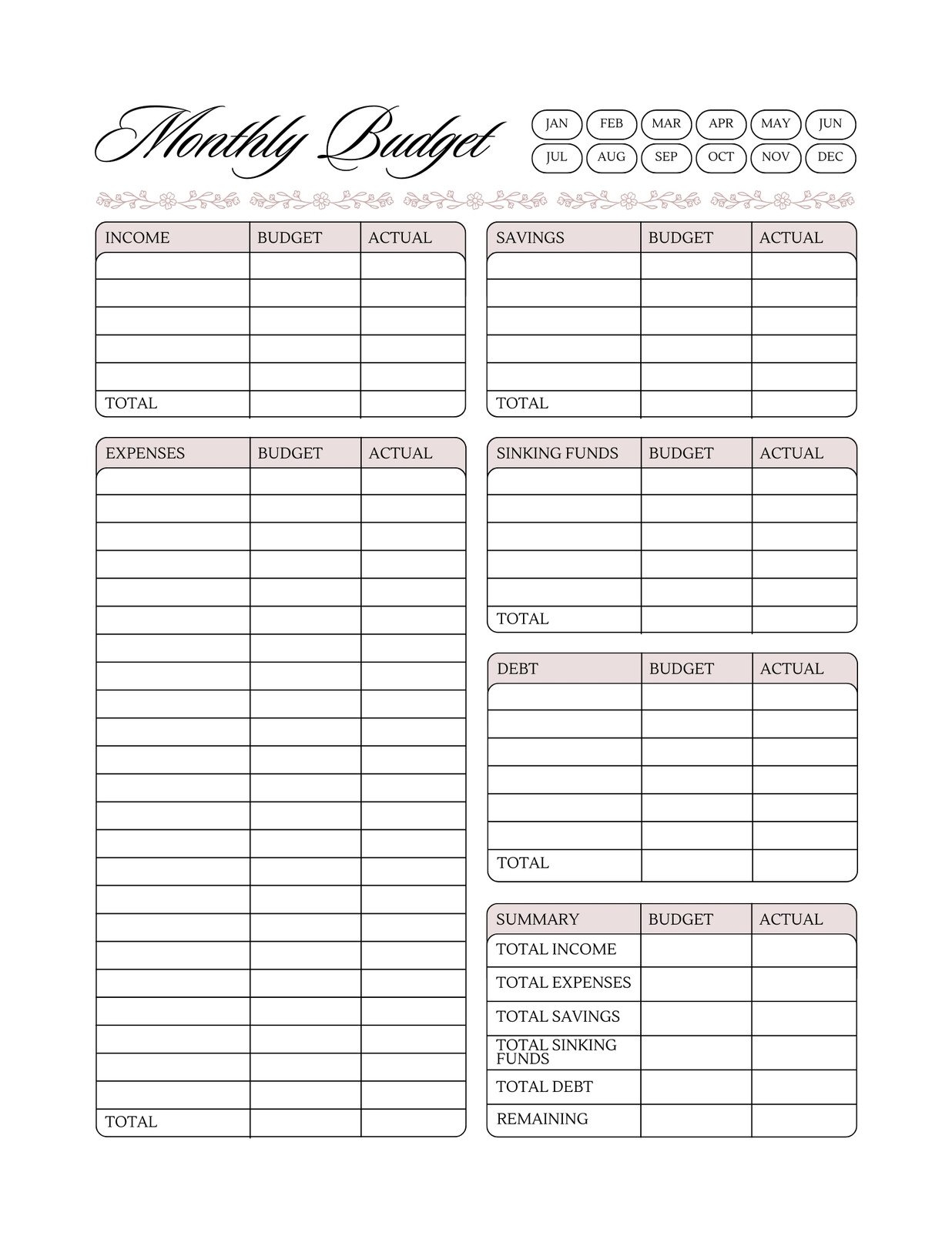 Free Printable Pdf Cute Biweekly Budget Template Free Printable Pdf Cute Biweekly Budget Template