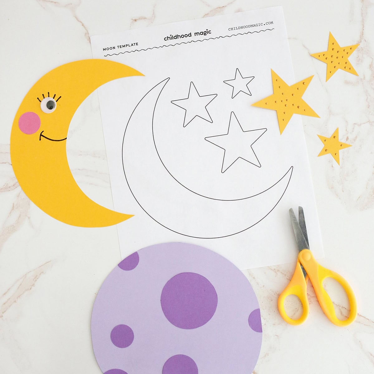 Moon Template Free Printable Coloring Page Childhood Magic Moon Template Free Printable Coloring Page Childhood Magic