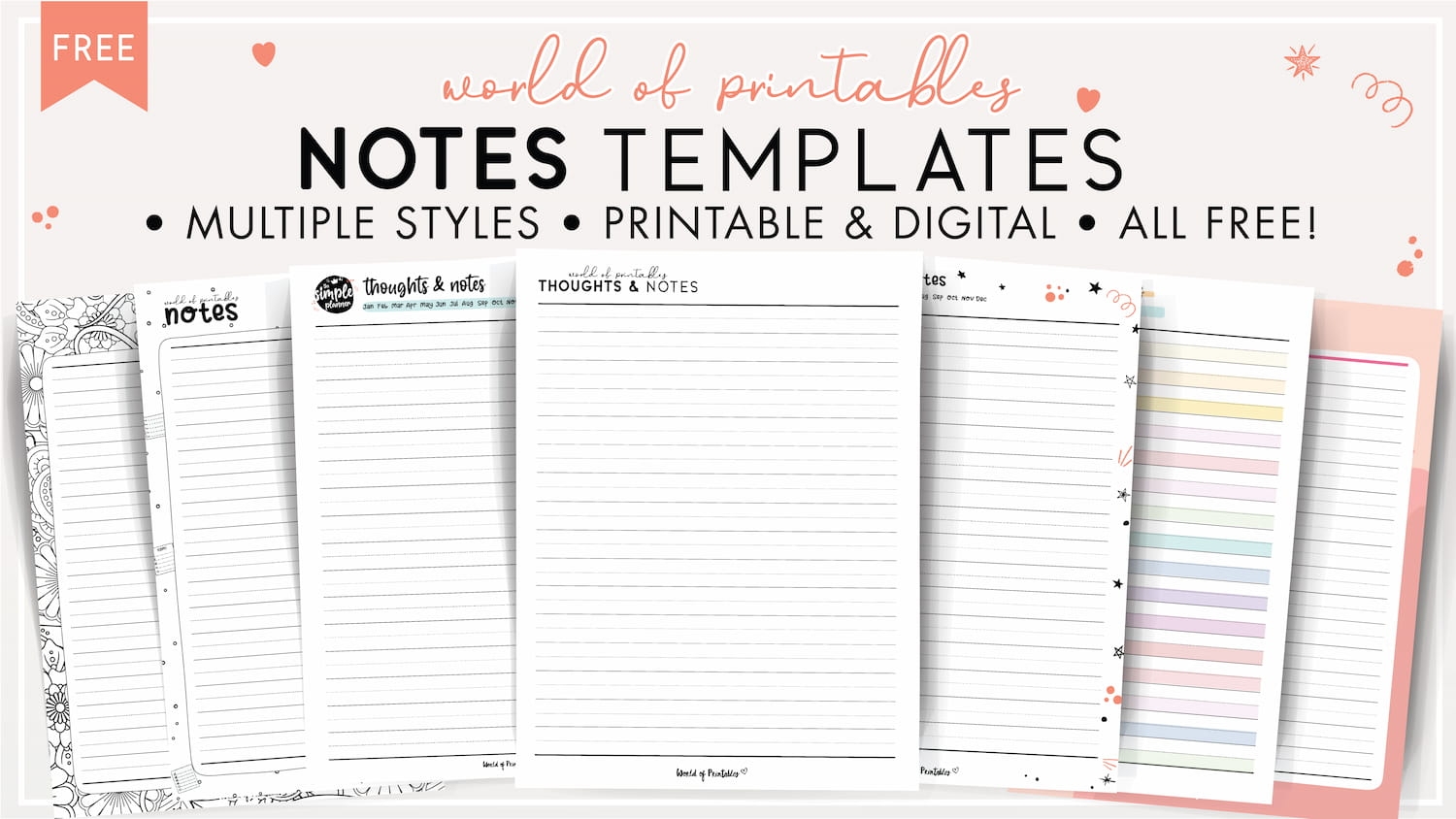 Free Printable Note Taking Templates Free Printable Note Taking Templates
