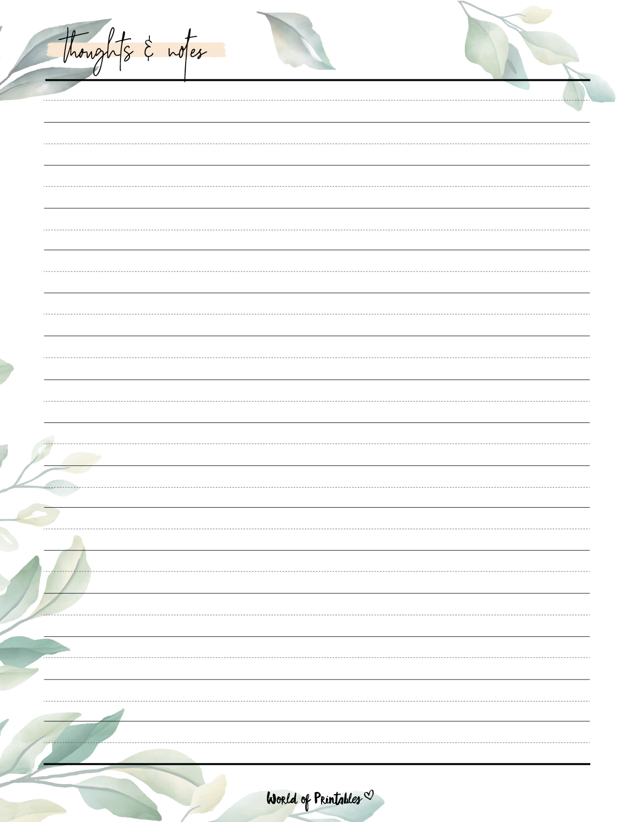 Notes Templates World Of Printables Notes Templates World Of Printables