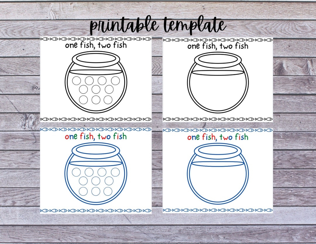 One Fish Two Fish Printable Templates Etsy Finland