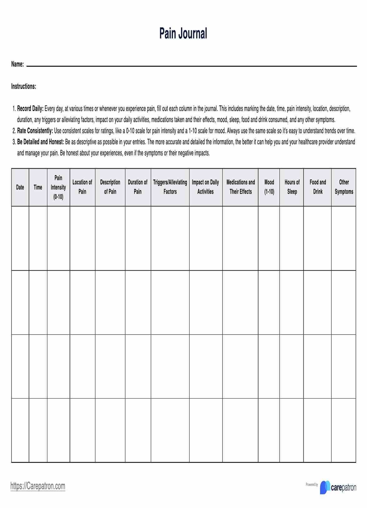 Pain Journal Example Free PDF Download Pain Journal Example Free PDF Download