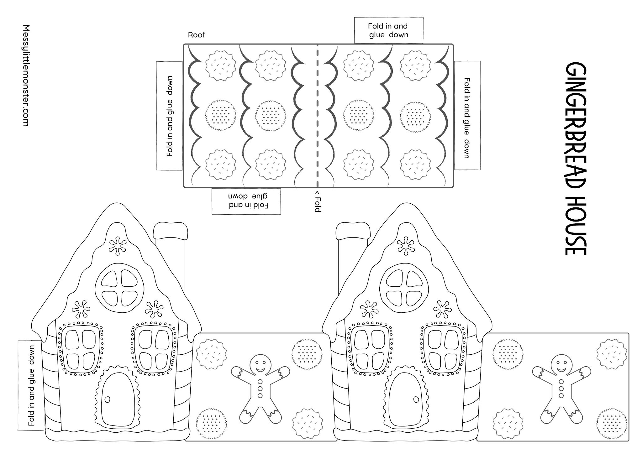 Paper Gingerbread House template Included Messy Little Monster Worksheets Library Paper Gingerbread House template Included Messy Little Monster Worksheets Library