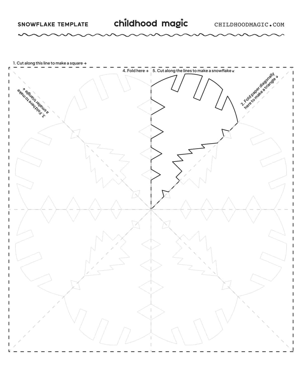 Paper Snowflake Template Childhood Magic Paper Snowflake Template Childhood Magic