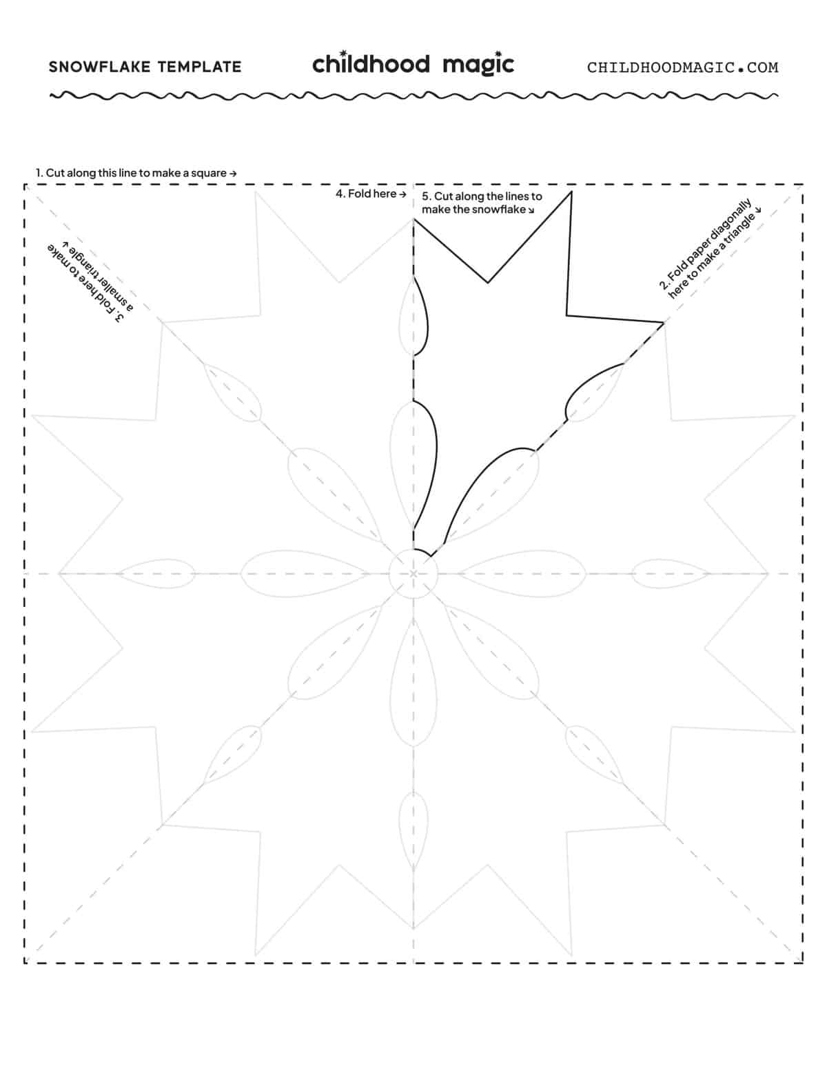 Paper Snowflake Template Childhood Magic Paper Snowflake Template Childhood Magic