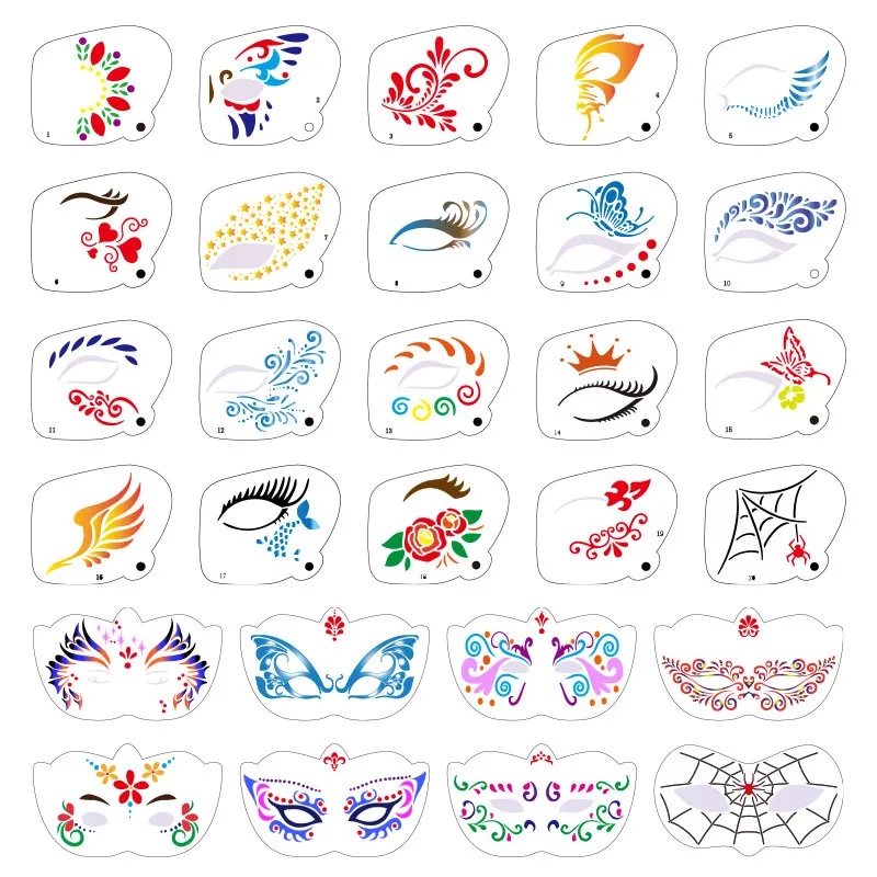 PET Reusable Stencils Body Painting Face Art Halloween Birthday Party DIY Makeup Stamps Paint Template Temporary For Children AliExpress PET Reusable Stencils Body Painting Face Art Halloween Birthday Party DIY Makeup Stamps Paint Template Temporary For Children AliExpress