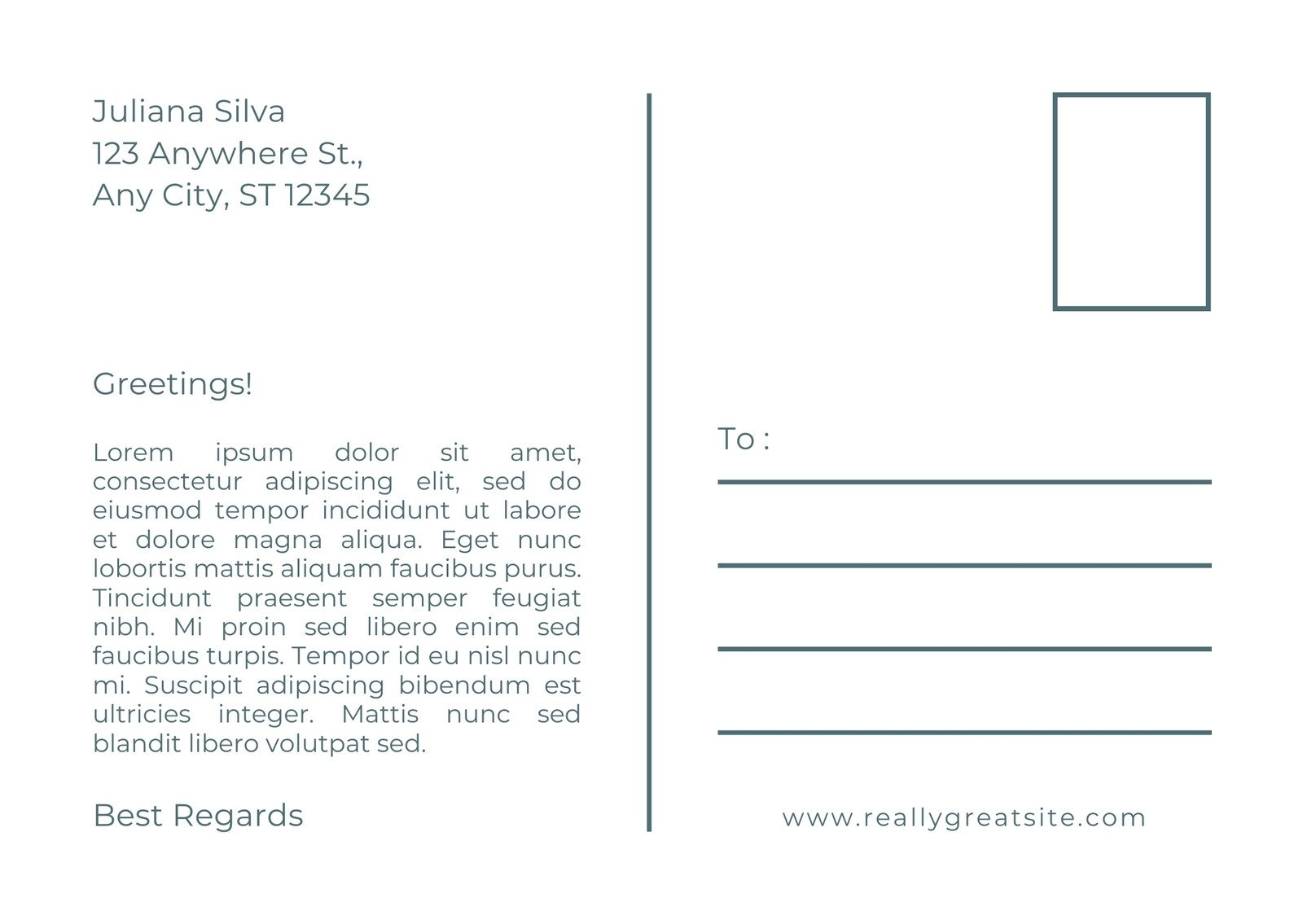 Postcard Template Printable Pdf Postcard Template Printable Pdf