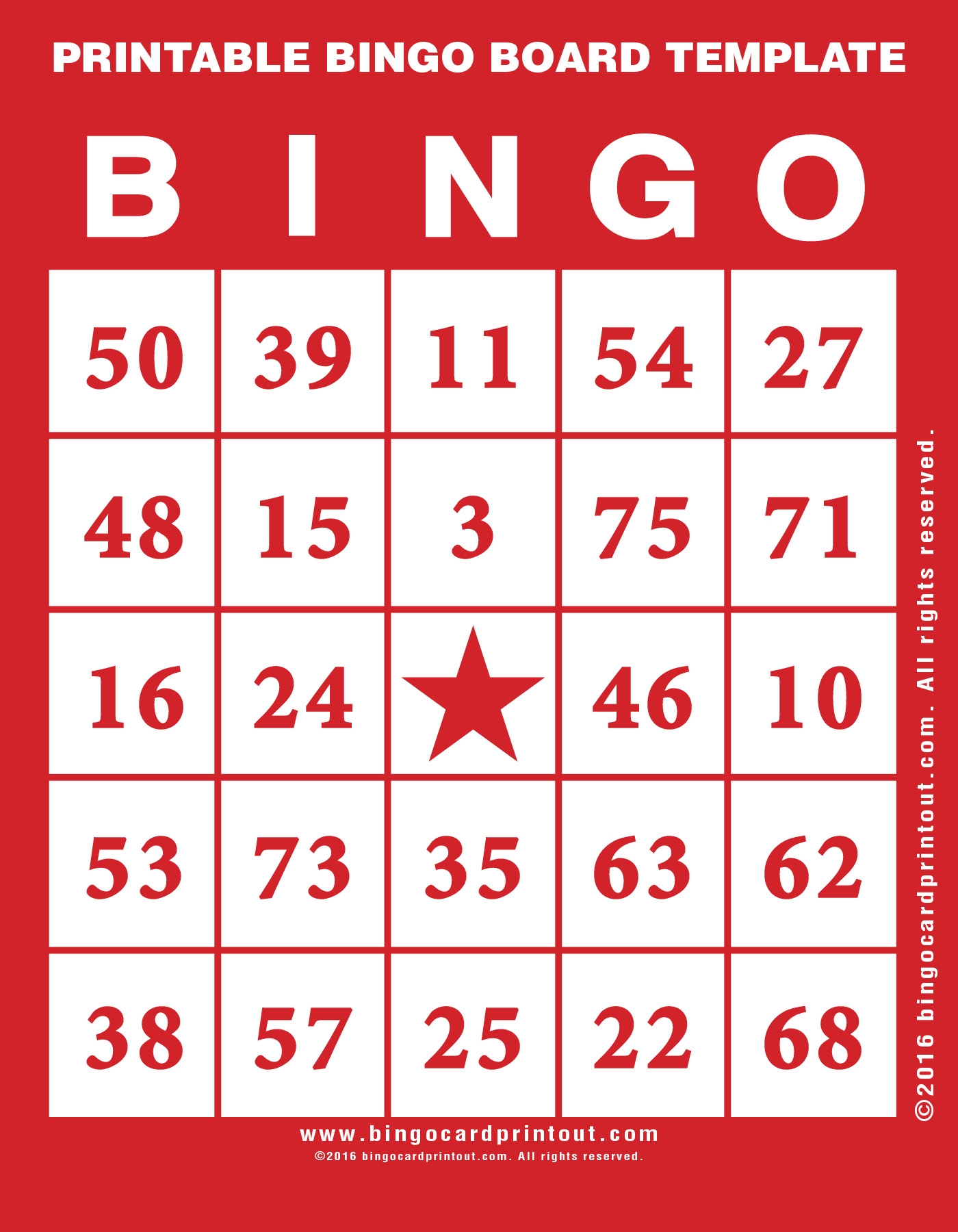 Printable Bingo Board Template BingoCardPrintout Printable Bingo Board Template BingoCardPrintout