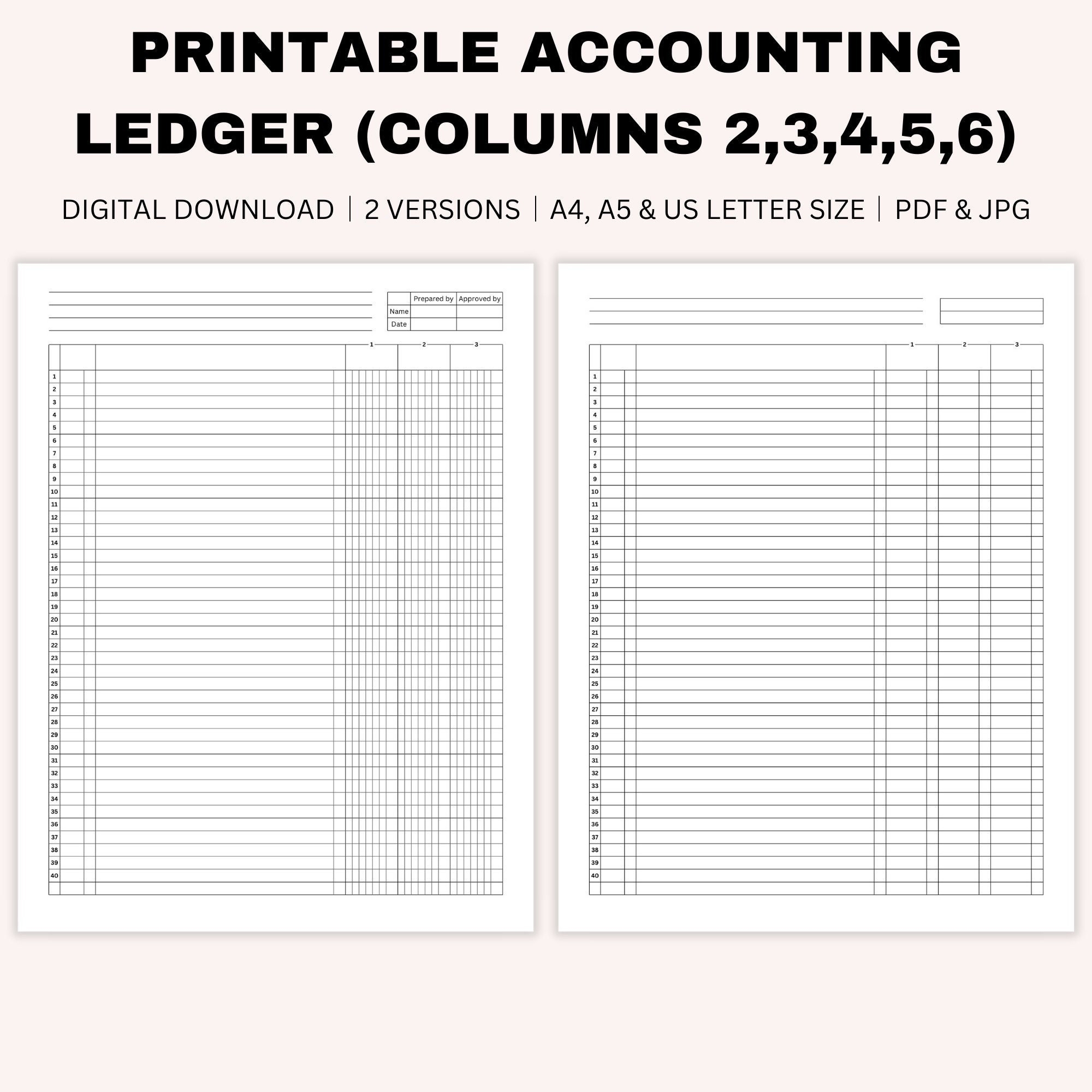 Printable Blank Ledger Template Printable Blank Ledger Template