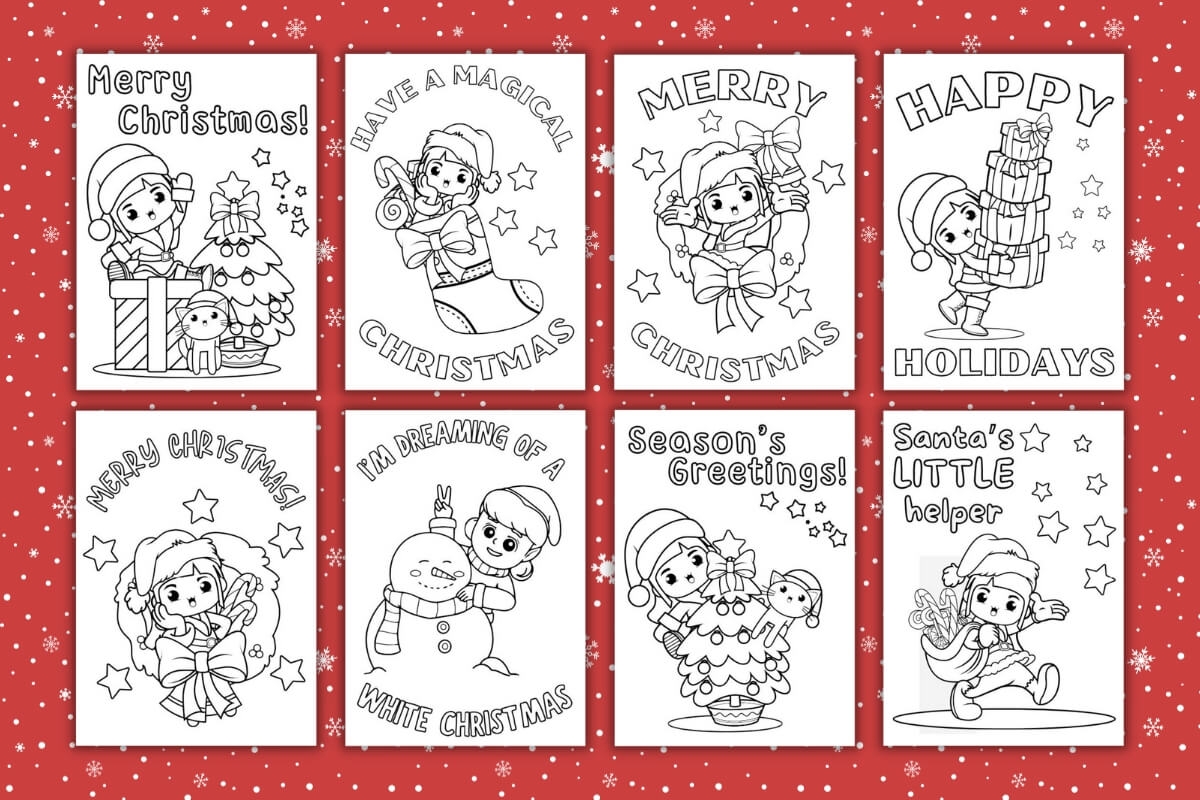Foldable Template Printable Christmas Cards To Color Foldable Template Printable Christmas Cards To Color