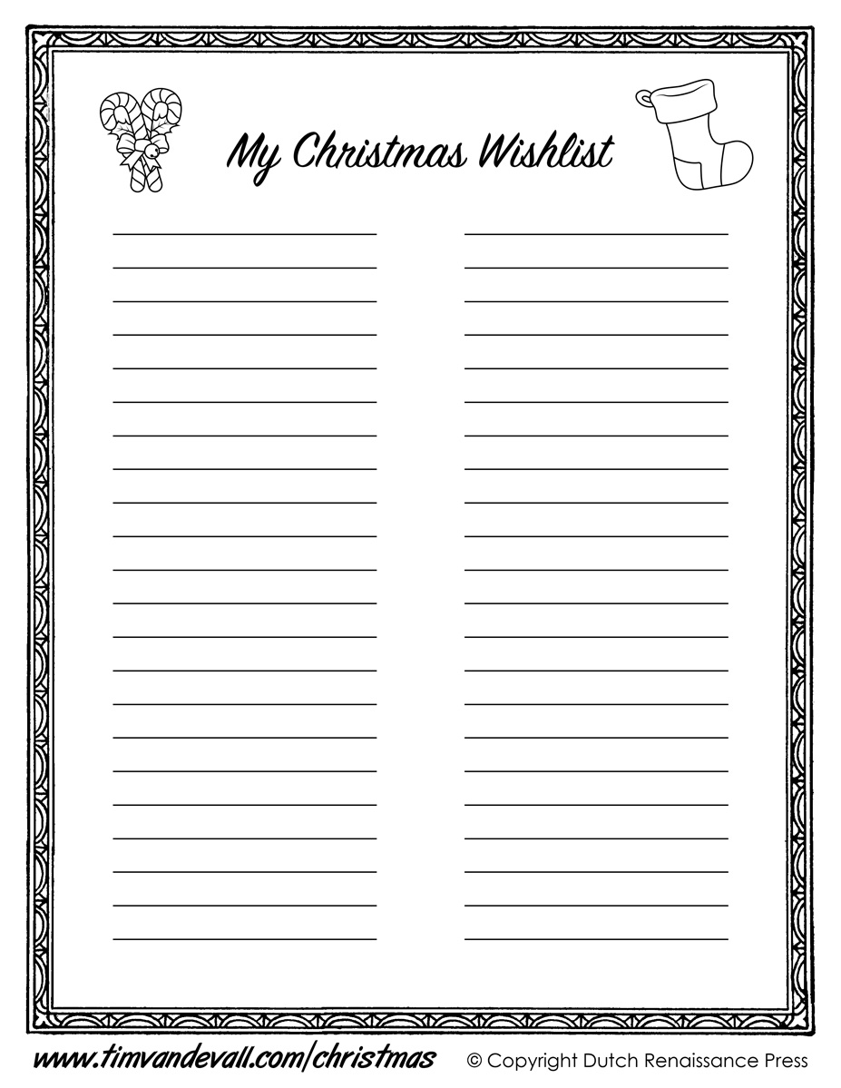 Printable Wishlist Template Printable Wishlist Template