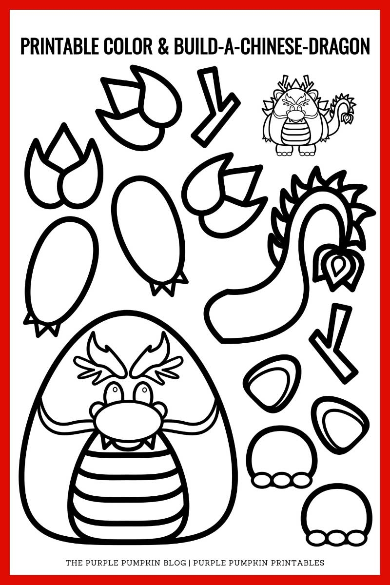 Printable Chinese Dragon Craft Template Printable Chinese Dragon Craft Template
