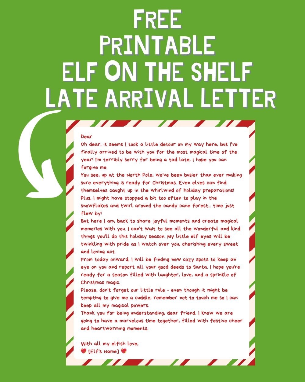 Printable Elf On The Shelf Late Arrival Letter Idea A Sparkle Of Genius Printable Elf On The Shelf Late Arrival Letter Idea A Sparkle Of Genius