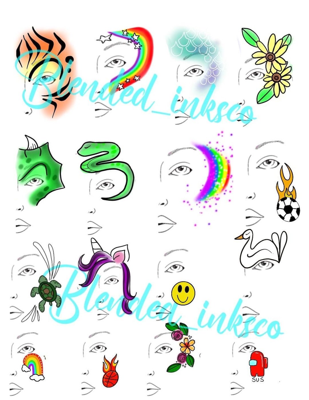 Printable Face Painting Choice Board Etsy Printable Face Painting Choice Board Etsy