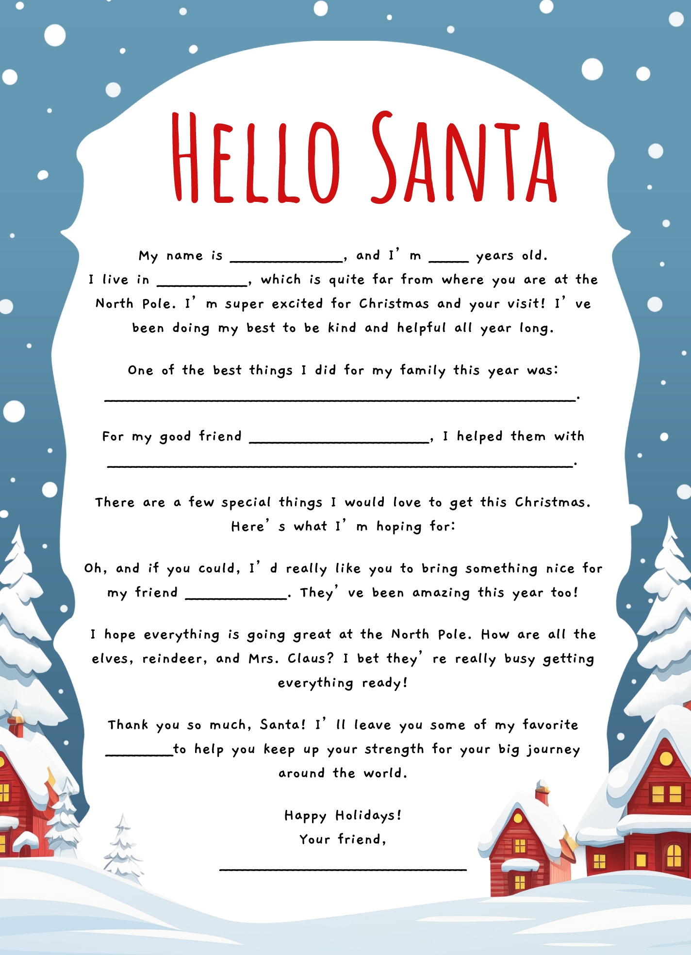 Free Printable Letter From Santa Template Word Free Printable Letter From Santa Template Word