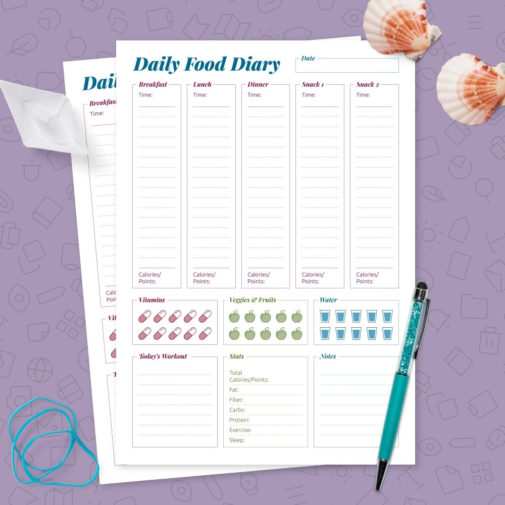 Food Journal Template Printable Food Journal Template Printable