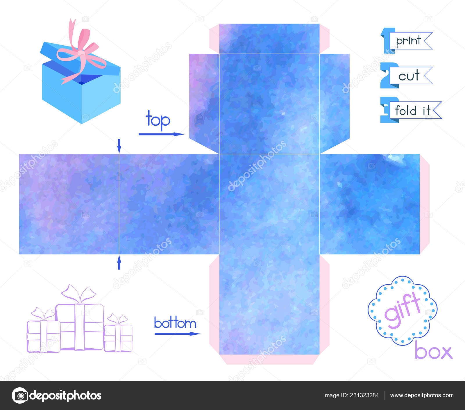 Paper Box Template Printable Paper Box Template Printable