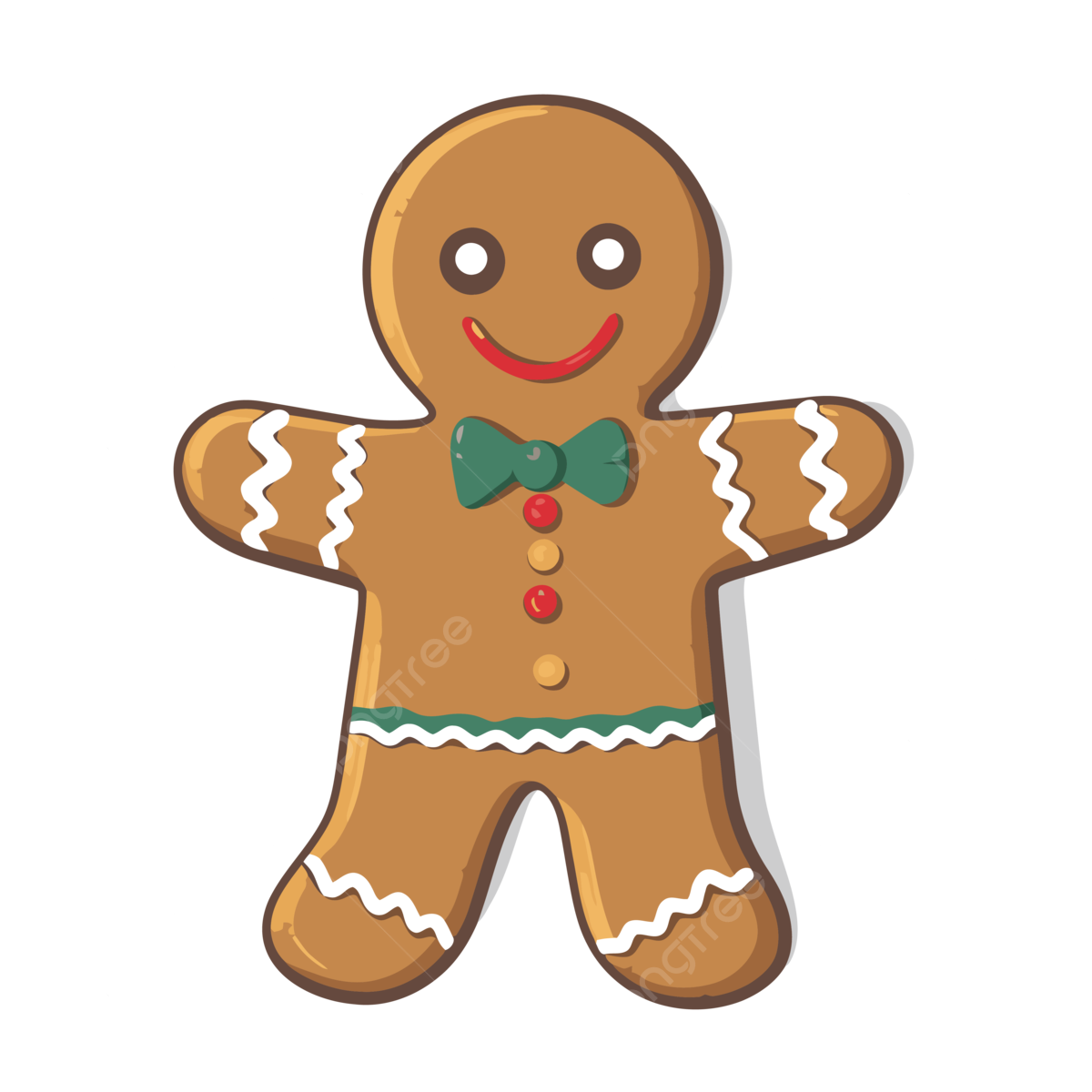 Printable Gingerbread Man Clipart The Large Gingerbread Man Is Wearing A Bow Tie Cartoon Vector Man Clipart Bow Clipart Cartoon Clipart PNG And Vector With Transparent Background For Free Download