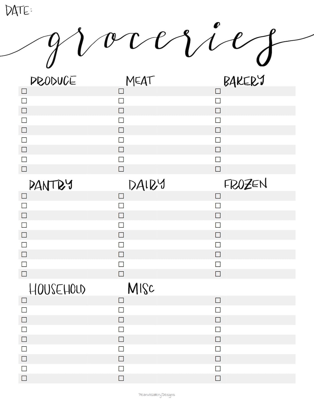 Free Grocery List Printable Template Free Grocery List Printable Template