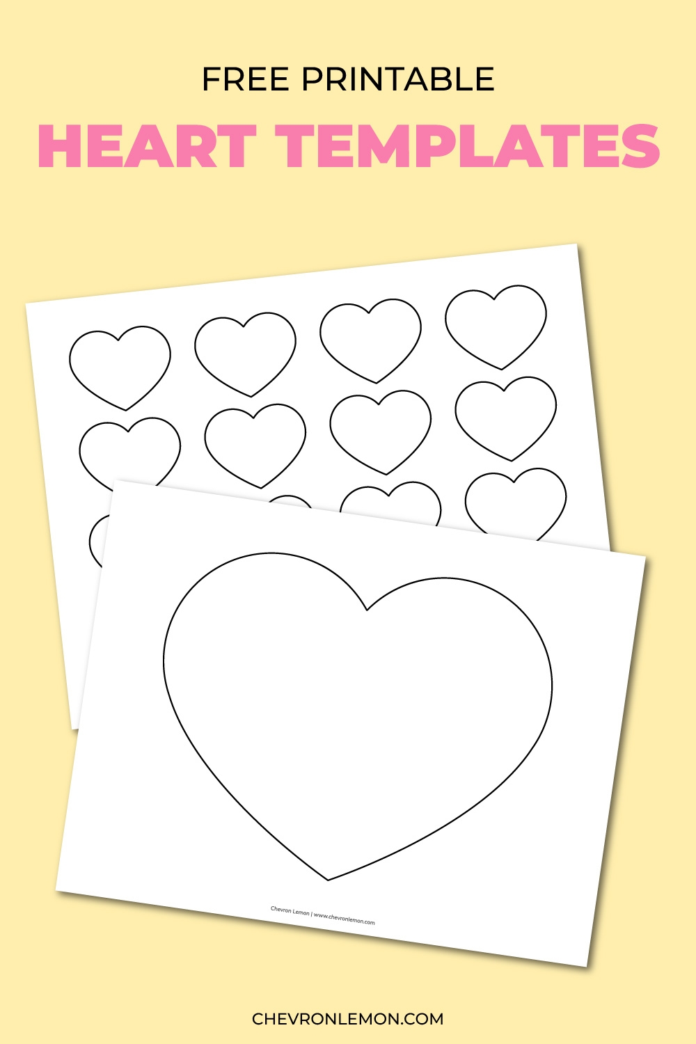 Printable Heart Templates In Different Sizes Chevron Lemon Printable Heart Templates In Different Sizes Chevron Lemon