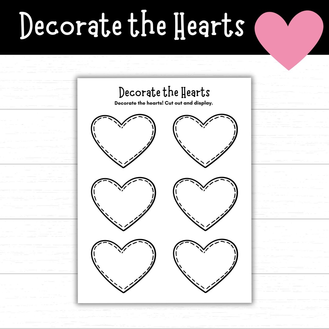 Printable Heart Templates Pack Decorate The Hearts Valentine s Day Hearts Coloring Page Heart Activities Heart Shapes DIY Decor Love Etsy Printable Heart Templates Pack Decorate The Hearts Valentine s Day Hearts Coloring Page Heart Activities Heart Shapes DIY Decor Love Etsy