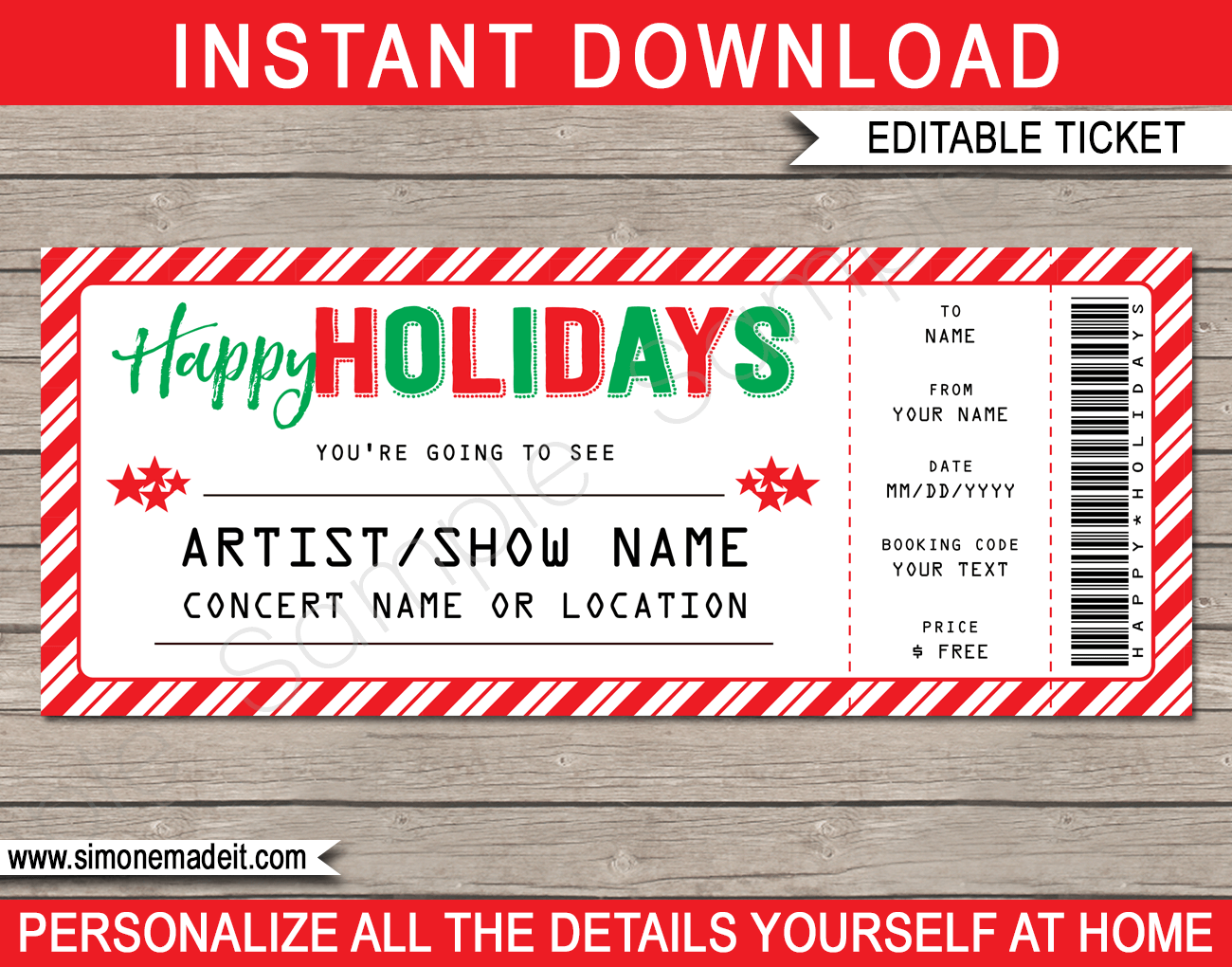Concert Ticket Printable Template Concert Ticket Printable Template