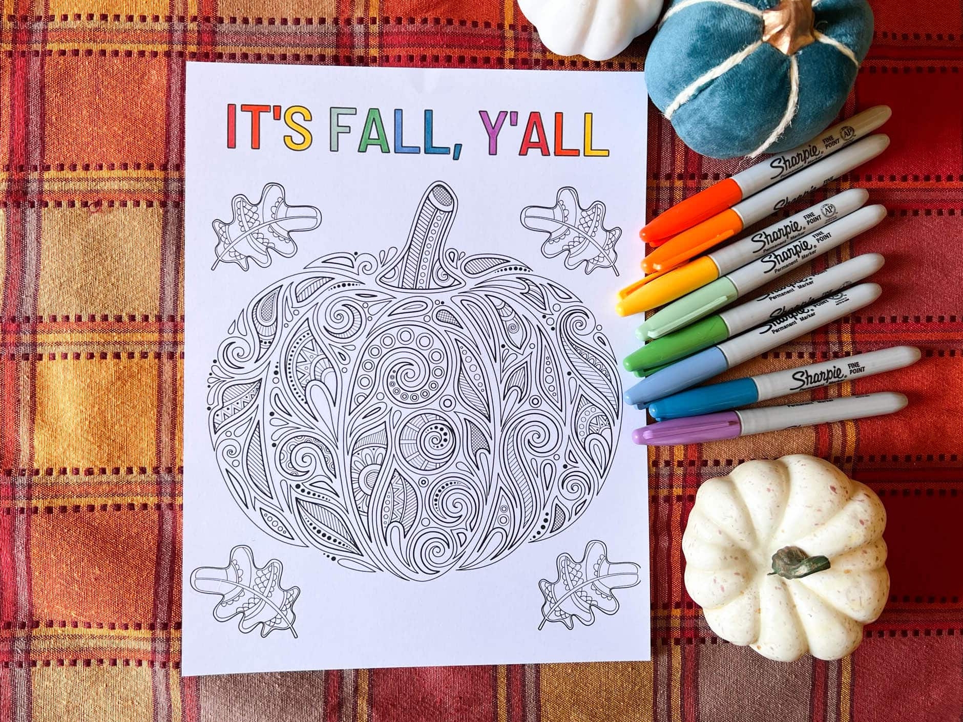 Printable It s Fall Y all Pumpkin Coloring Page Carrie Elle Printable It s Fall Y all Pumpkin Coloring Page Carrie Elle