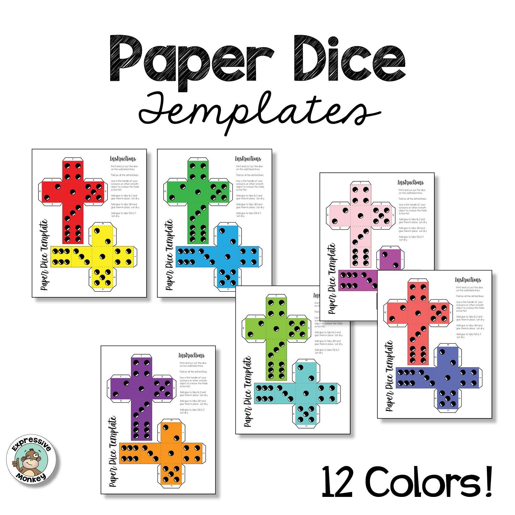 Printable Paper Dice Expressive Monkey Printable Paper Dice Expressive Monkey