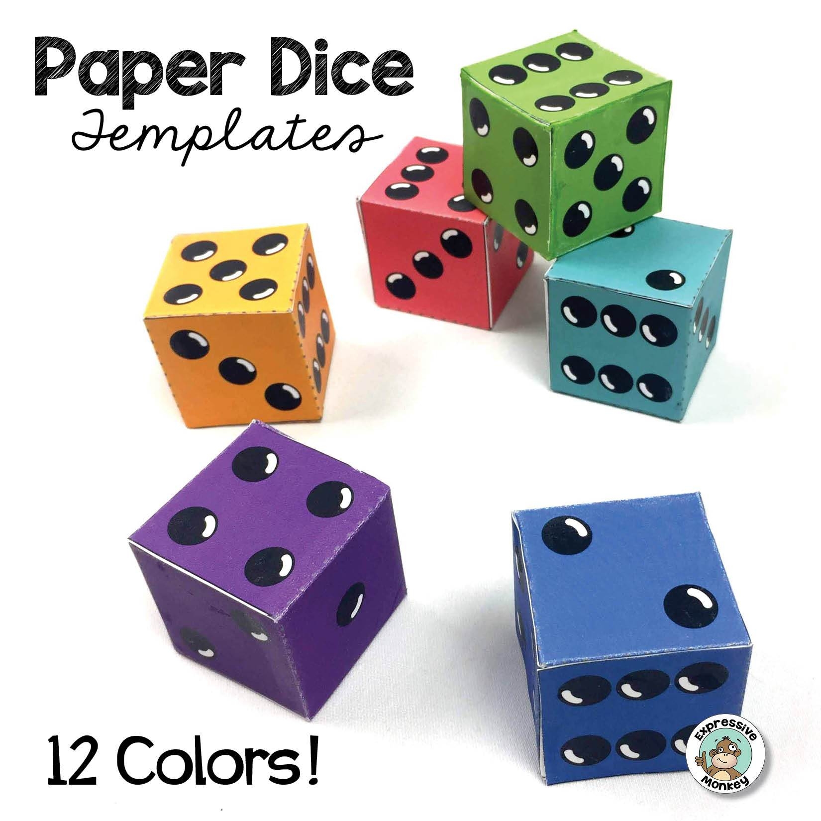 Printable Paper Dice Expressive Monkey Printable Paper Dice Expressive Monkey