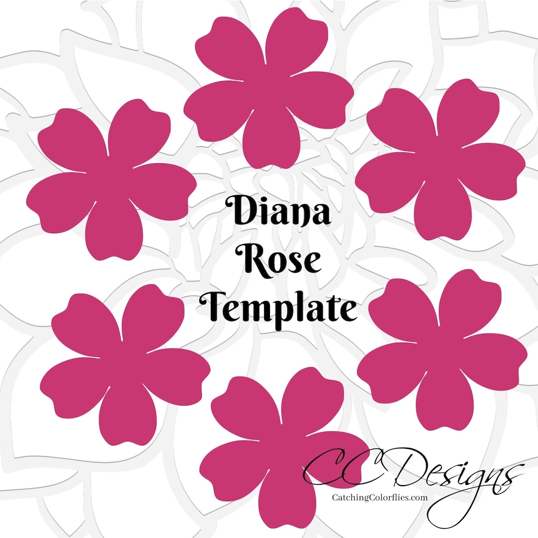 Printable Paper Rose Templates DIY Paper Flowers Printable PDF Rose Pattern Rose Template Outline Paper Flower Templates Etsy UK