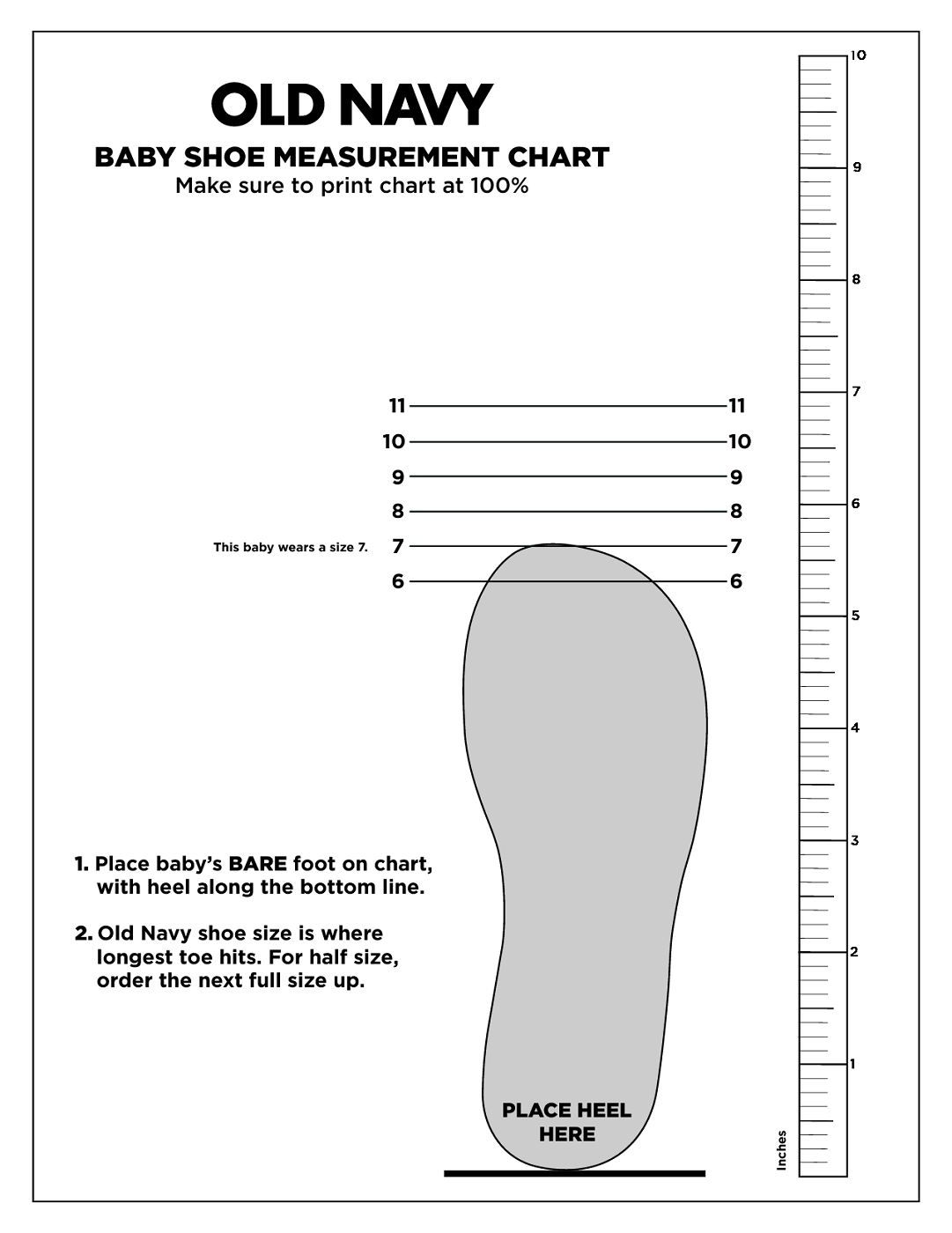 Template Printable Shoe Size Chart For Adults Template Printable Shoe Size Chart For Adults