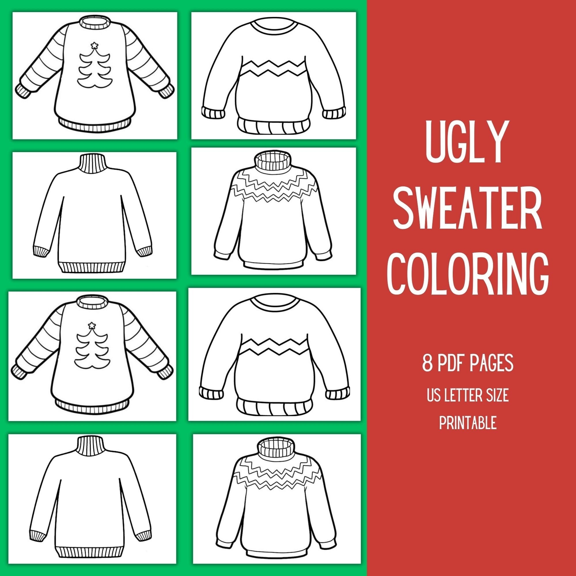 Printable Sweater Template Sale Printable Sweater Template Sale