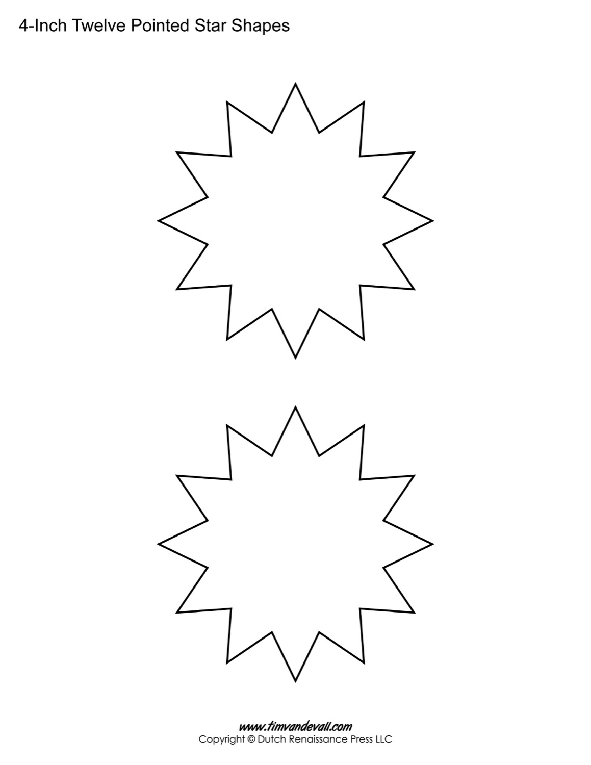 Printable Twelve Pointed Stars Blank 12 Sided Star Printables Printable Twelve Pointed Stars Blank 12 Sided Star Printables