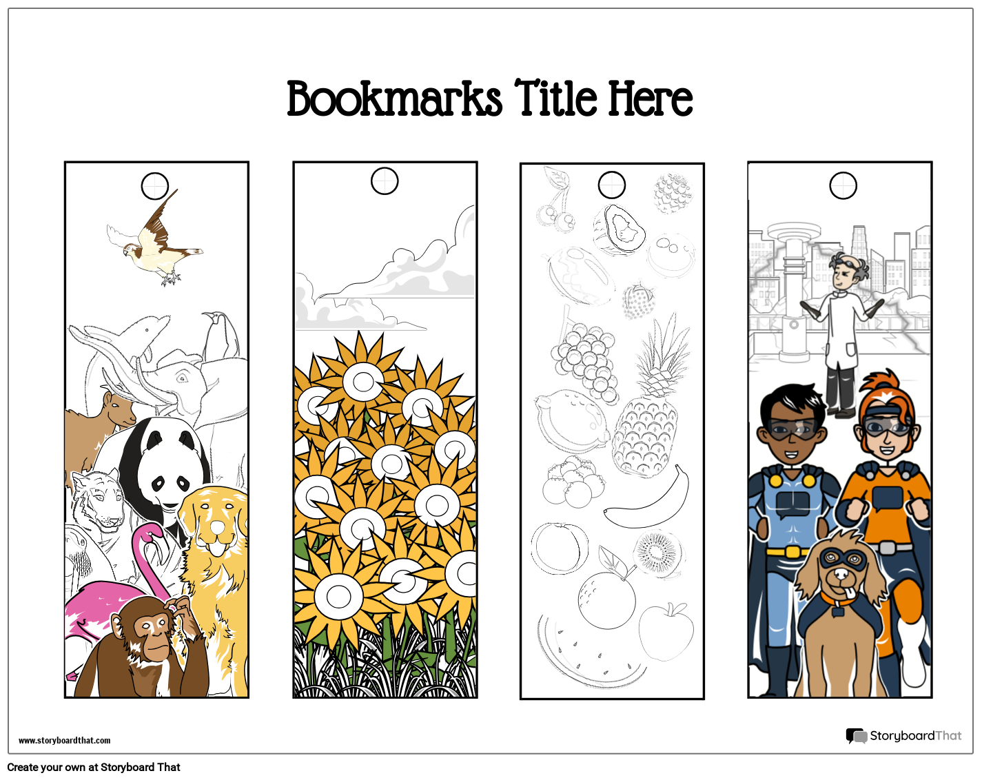Printable Various Themed Based Bookmark Template Printable Various Themed Based Bookmark Template
